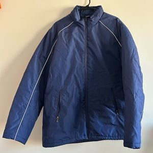 Brooks Brothers Men's Size XL Blue Insulated Casual Winter Coat Reflective Trim